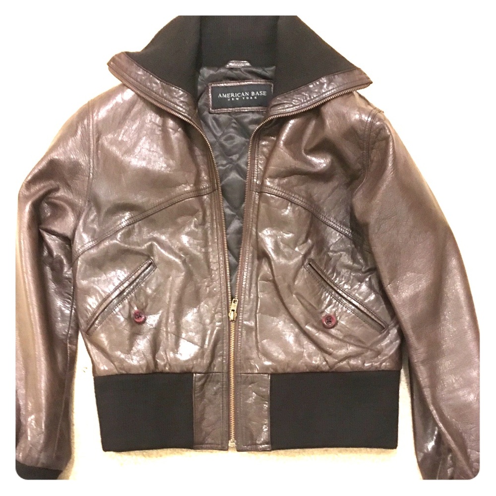 Leather “American Base” Bomber Jacket
